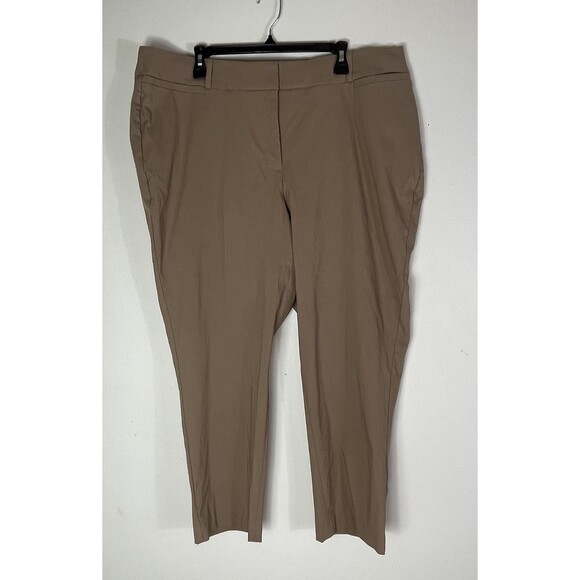 Lane Bryant Curvy Allie 22 R Skinny Ankle Tan Trousers Stretch Comfort Mature - Picture 1 of 11